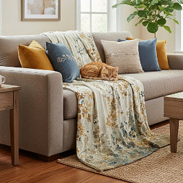 Amber meadow floral fleece deken