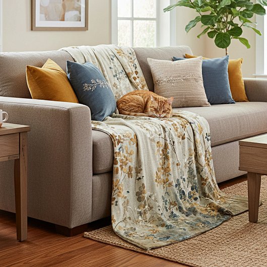 Amber meadow floral fleece deken