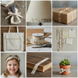 Amber meadow floral grosgrain lint