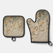 Amber meadow floral ovenwant & pannenlap set (Voorkant)