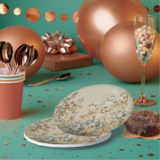 Amber meadow floral papieren bordje (Multi)