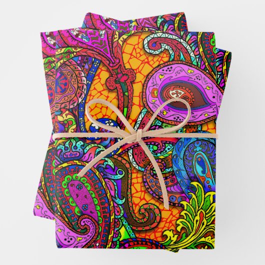 Amber Melange Paisley Guitar Set Wrapping Paper Sh (In situ)