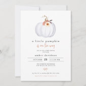 AMBER Modern Rustic Little Pumpkin-Baby shower Kaart (Voorkant)