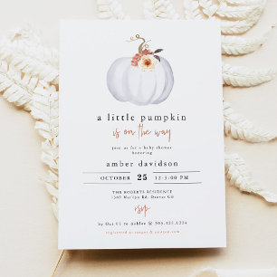 AMBER Moderne Rustieke Kleine Pompoen Baby Shower Kaart