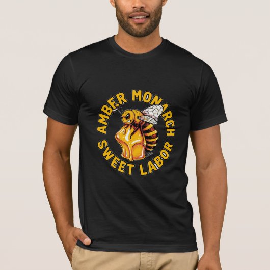 Amber Monarch Zoete Arbeid Honingbij T-shirt (Voorkant)