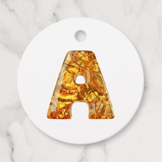 Amber Monogram A Ornament – ontwerp Bedankjes Labels (Voorkant)