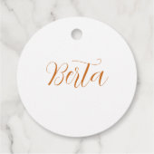 Amber Monogram B Ornament – ontwerp Bedankjes Labels (Achterkant)