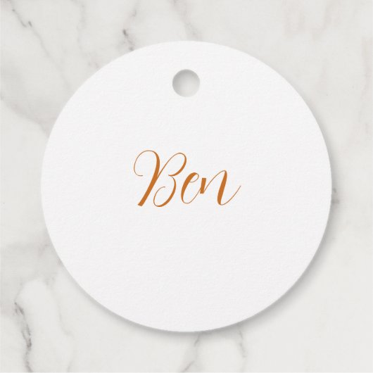 Amber Monogram B Ornament – ontwerp Bedankjes Labels (Achterkant)
