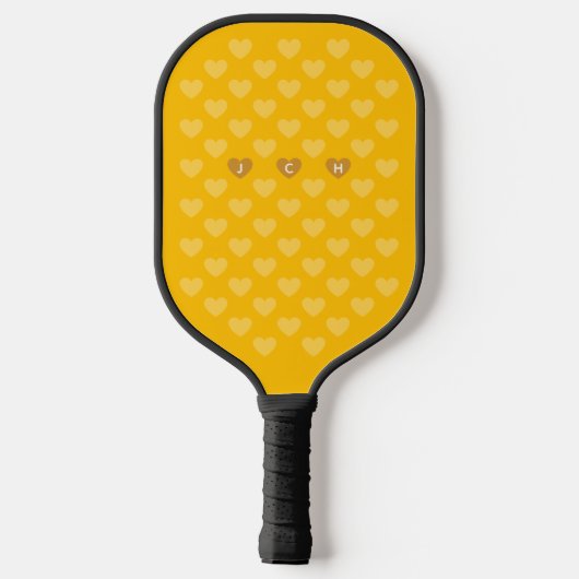 Amber monotone harten persoonlijk monogram pickleball paddle (Achterkant)