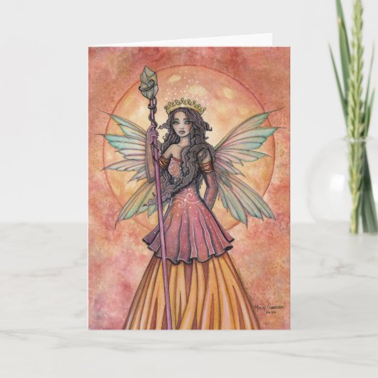 Amber Moon Fantasy Fairy Art beroemd gemaakt door  Kaart (Voorkant)