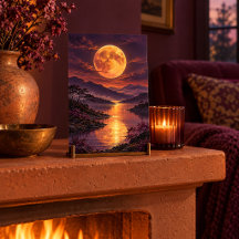 Amber Moonrise Kunstprint