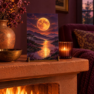 Amber Moonrise Kunstprint Poster