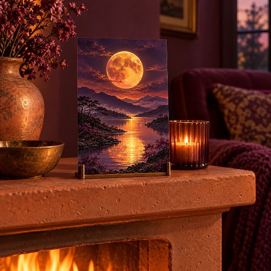 Amber Moonrise Kunstprint Poster