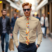 Amber Mosaic Abstract Art Stropdas