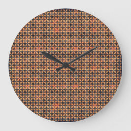Amber Mozaïek Abstract Geometrisch Patroon 1326 Grote Klok
