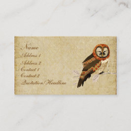 Amber Mums Owl Visitekaartje/Labels Visitekaartje