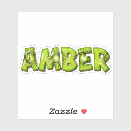 Amber Name Kiwi Design Aufkleber Sticker (Vel)