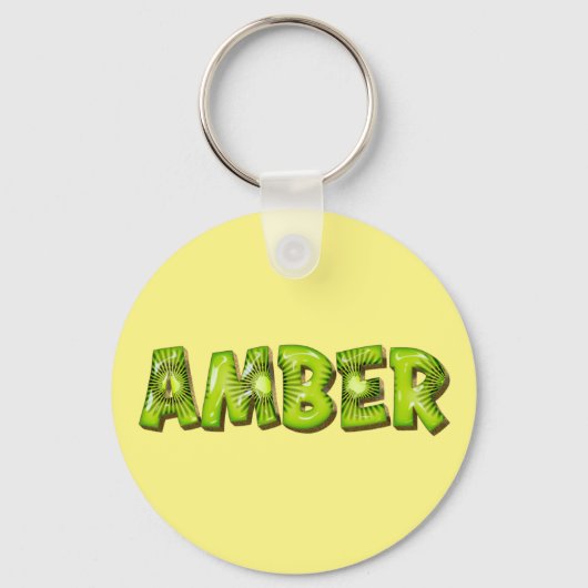 Amber Name Kiwi Design Schlüsselanhänger Sleutelhanger (Voorkant)