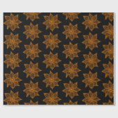 Amber op Black Sketchy Flowers Cadeaupapier (Vlak)