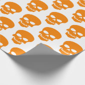 Amber op witte schedels cadeaupapier (Hoek)