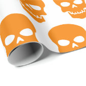 Amber op witte schedels cadeaupapier (Rol Hoek)