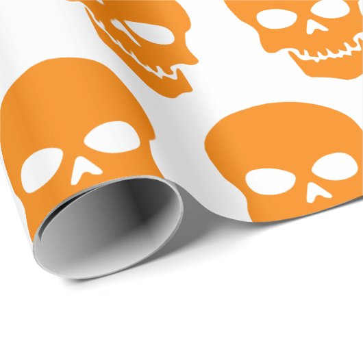 Amber op witte schedels cadeaupapier (Rol Hoek)