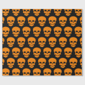 Amber op zwarte schedels cadeaupapier (Vlak)