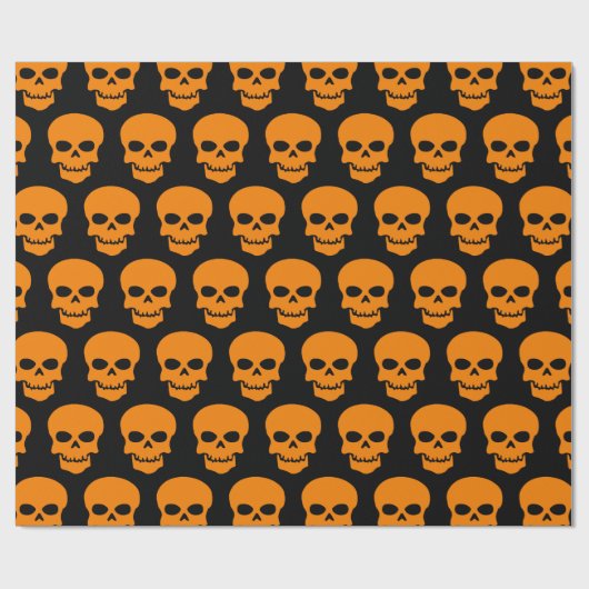 Amber op zwarte schedels cadeaupapier (Vlak)