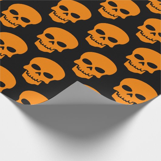 Amber op zwarte schedels cadeaupapier (Hoek)