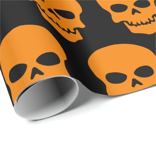 Amber op zwarte schedels cadeaupapier (Rol Hoek)