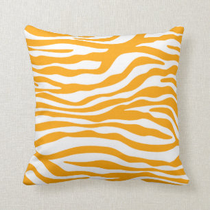 Amber Oranje Zebra Animal Print Kussen