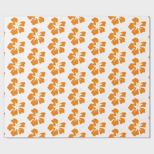 Amber over White Hibiscus Cadeaupapier (Vlak)