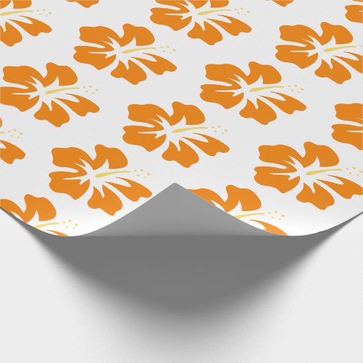 Amber over White Hibiscus Cadeaupapier (Hoek)