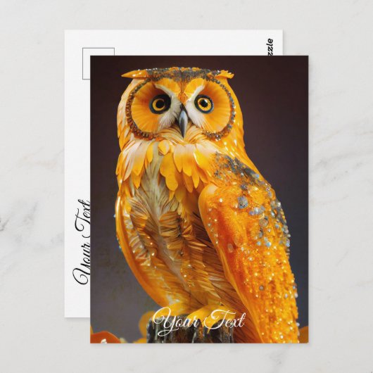 Amber Owl. Briefkaart (Voorkant / Achterkant)