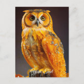 Amber Owl. Briefkaart (Voorkant)