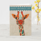 Amber Peeking Giraffe Moederdag Kaart II (Gele Bloem)