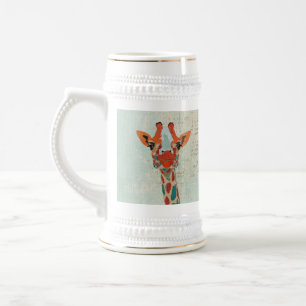 Amber Peeking Giraffe Stein Bierpul