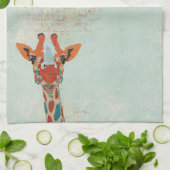 Amber Peeking Giraffe Towel Theedoek (Gevouwen)