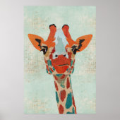 Amber Peking Giraffe Art Poster (Voorkant)