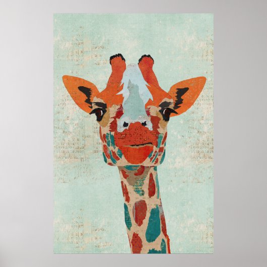 Amber Peking Giraffe Art Poster (Voorkant)