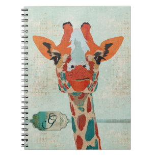 Amber Peking Giraffe Monogram notebook Notitieboek