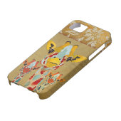 Amber Peking Giraffes Gold Damask iPhone Case (Onderkant)