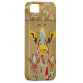 Amber Peking Giraffes Gold Damask iPhone Case (Back/Rechts)