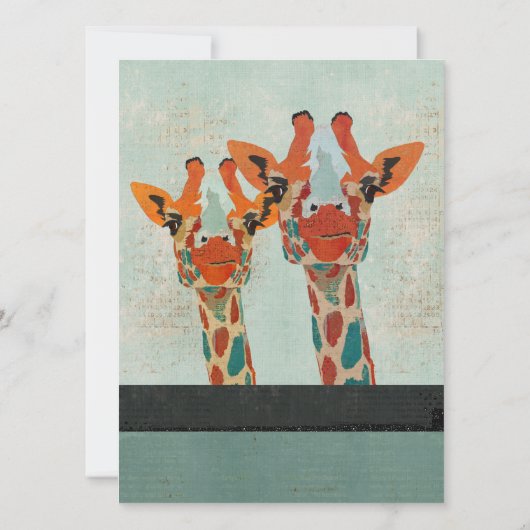 Amber Peking Giraffes Weddenschap Kaart (Achterkant)