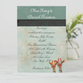 Amber Peking Giraffes Weddenschap Kaart (Staand voorkant)