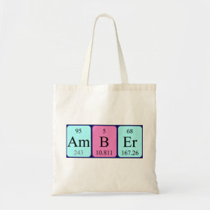 Amber periodieke lijstnaam canvas tas