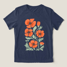 Amber Petal Dames Abstracte Bloemen T‑Shirt Tri-Blend Shirt