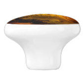 Amber Plant Pattern Keramische Knop (Zijkant)