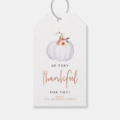 Amber Pumpkin Bedankt Voor Jou Thanksgiving Herfst Cadeaulabel (Voorkant)