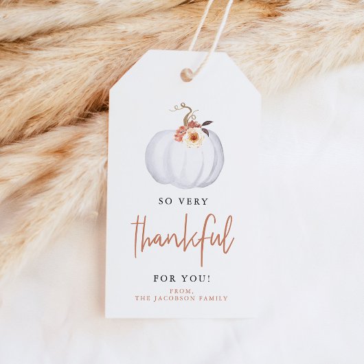 Amber Pumpkin Bedankt Voor Jou Thanksgiving Herfst Cadeaulabel